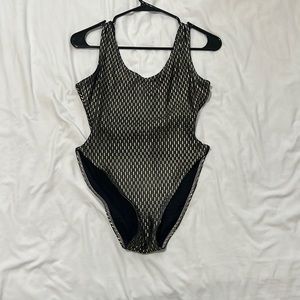 Black with gold detail bodysuit